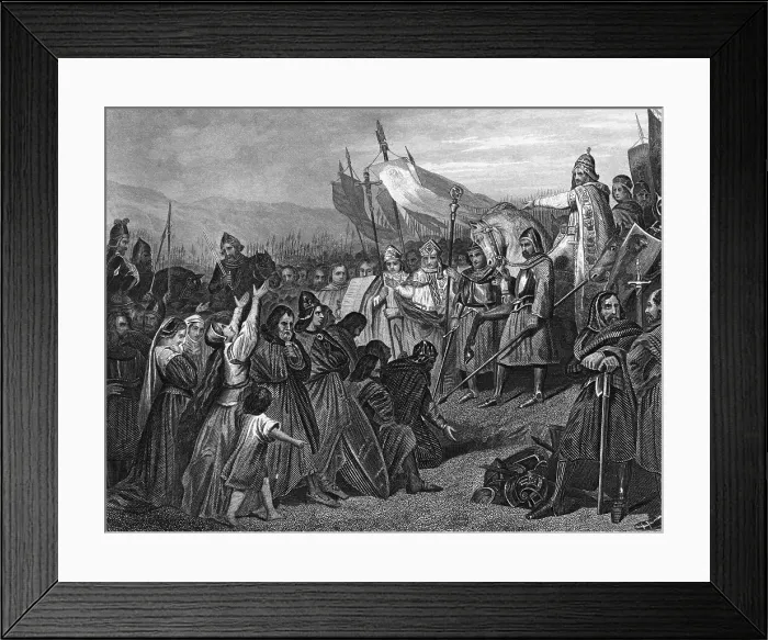 Framed Print : Illustration of Witkind's Submission to King Charlemagne Framed Print : Illustration of Witkind's Submission to King Charlemagne