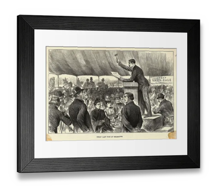 Framed Print : Illustration of Great Land Sale Framed Print : Illustration of Great Land Sale