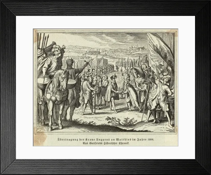 Framed Print : Illustration of Matthius Receiving Crown of Hungary Framed Print : Illustration of Matthius Receiving Crown of Hungary