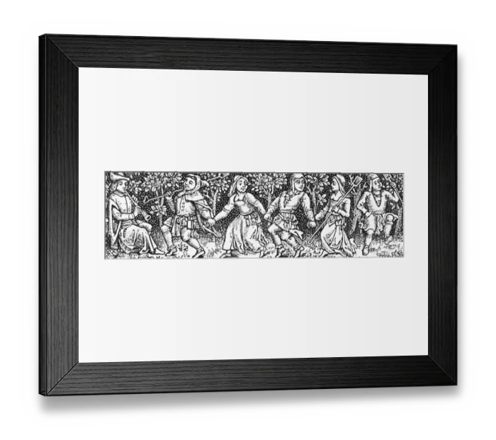 Framed Print : Illustration of Dancing Peasants Framed Print : Illustration of Dancing Peasants