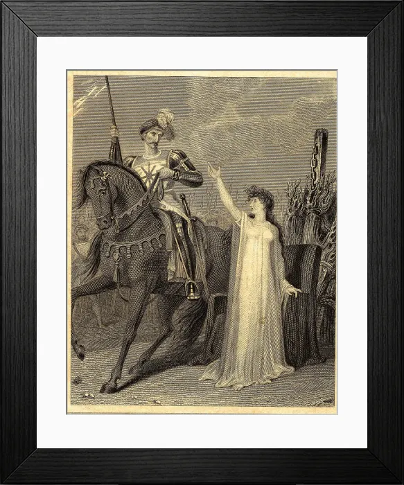 Framed Print : Illustration from Ivanhoe of Rebecca at Stake Framed Print : Illustration from Ivanhoe of Rebecca at Stake