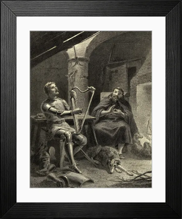 Framed Print : Illustration of Richard I and Friar Tuck Framed Print : Illustration of Richard I and Friar Tuck