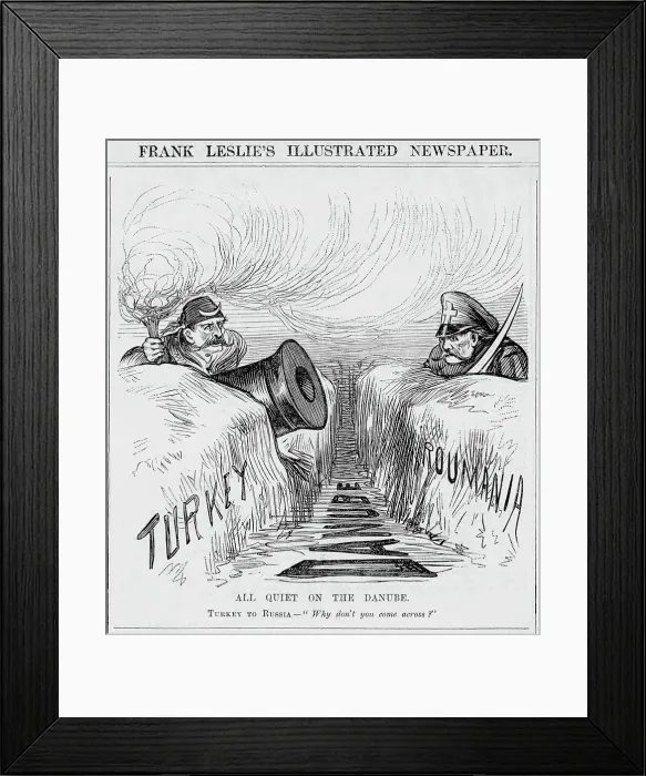 Framed Print : Illustrated European Political Cartoon Framed Print : Illustrated European Political Cartoon