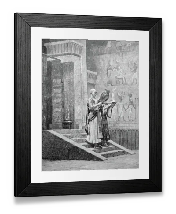 Framed Print : Drawing of Egyptians During Religious Ceremony Framed Print : Drawing of Egyptians During Religious Ceremony