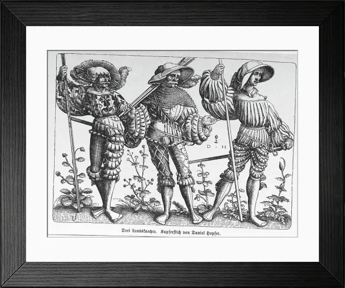 Framed Print : Illustration Of Three German Soldiers Framed Print : Illustration Of Three German Soldiers