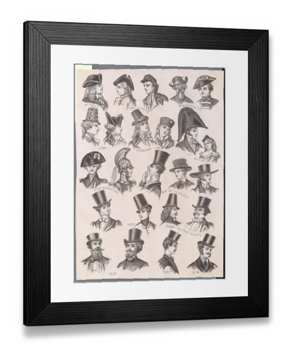 Framed Print : Selection of French Hats Framed Print : Selection of French Hats