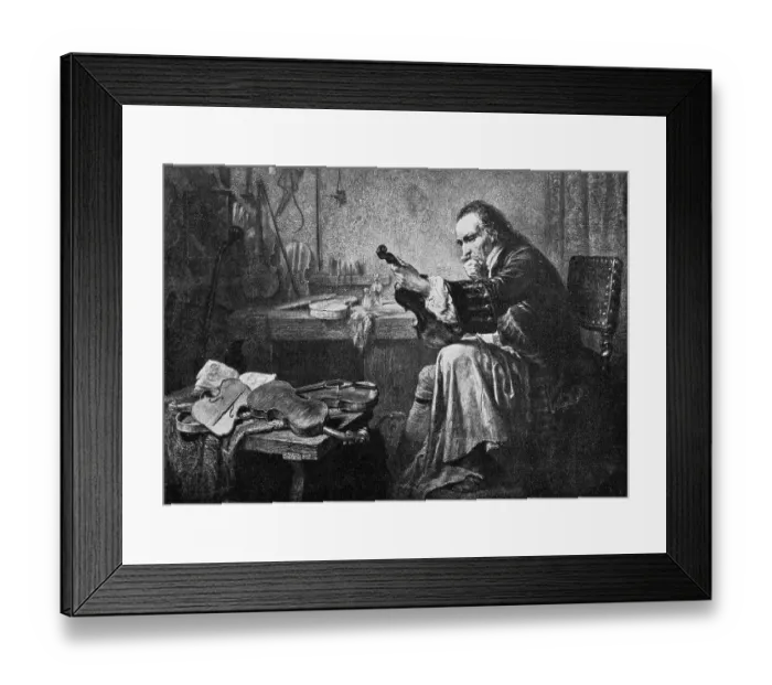 Framed Print : Violin Designer Antonio Stradivari at Work Framed Print : Violin Designer Antonio Stradivari at Work