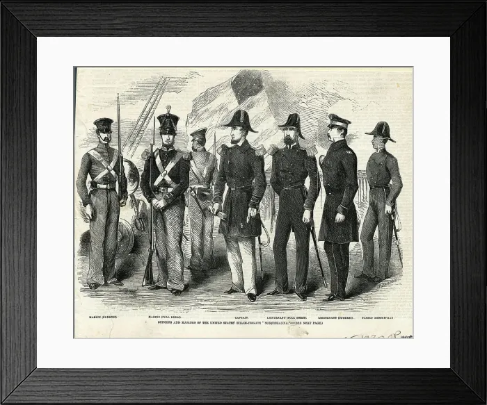 Framed Print : Officers Of The Us Frigate Susquehanna Framed Print : Officers Of The Us Frigate Susquehanna