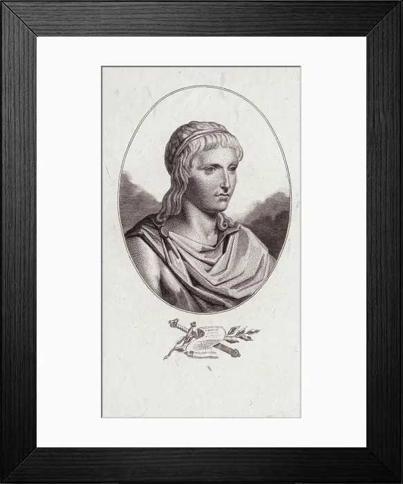 Framed Print : 19th-Century Engraving of Gaius Tranquillus Suetonius