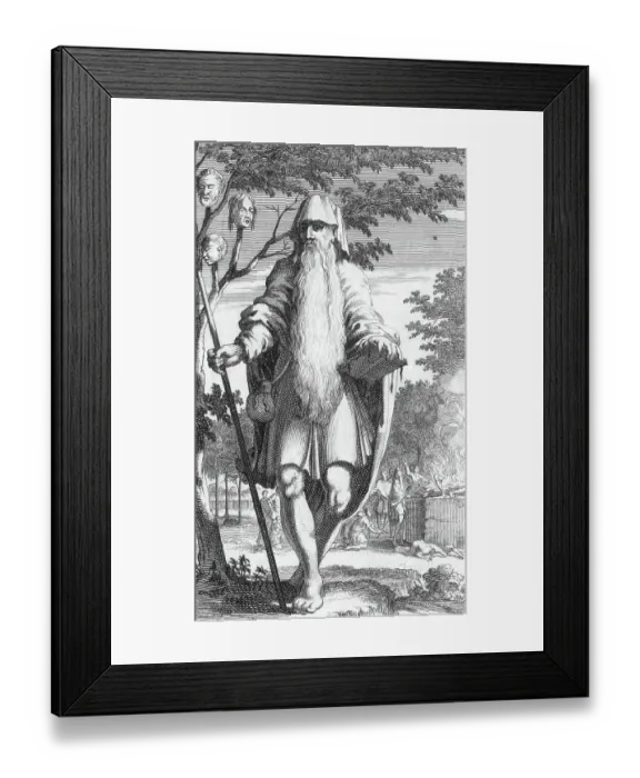 Framed Print : Illustration Showing a Sacrificial Sorcerer at Ritualistic Site Framed Print : Illustration Showing a Sacrificial Sorcerer at Ritualistic Site