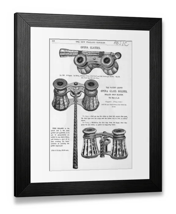 Framed Print : Advertisement For Opera Glasses Framed Print : Advertisement For Opera Glasses