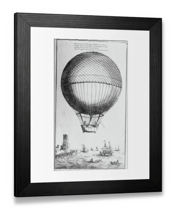 Framed Print : Large Balloon Craft Flying in Air Framed Print : Large Balloon Craft Flying in Air