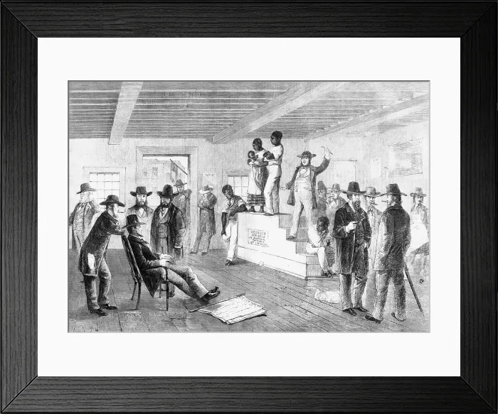 Framed Print : A Slave Auction in Virginia Illustration Framed Print : A Slave Auction in Virginia Illustration