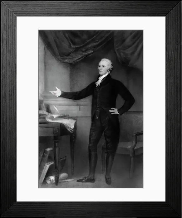 Framed Print : Alexander Hamilton Posing in Office Framed Print : Alexander Hamilton Posing in Office