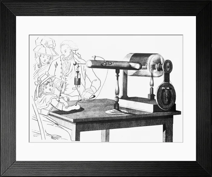 Framed Print : Illustration of Girl Receiving Electrotheraphy Framed Print : Illustration of Girl Receiving Electrotheraphy