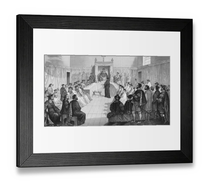 Framed Print : Illustration Depicting Inquisition Council Framed Print : Illustration Depicting Inquisition Council