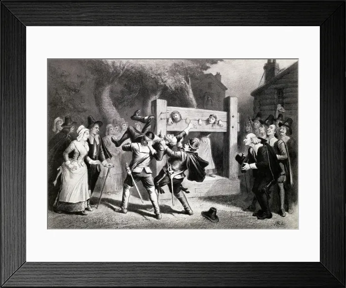 Framed Print : Illustration of Witch Hunt