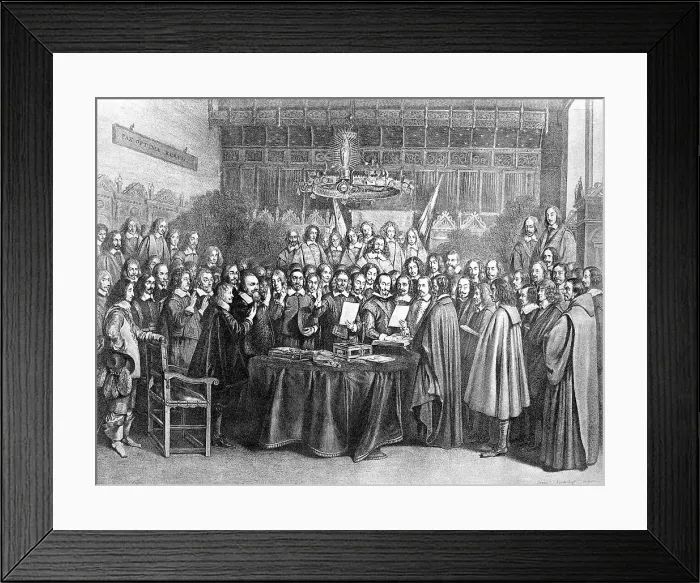 Framed Print : Signing The Treaty Of Muenster Framed Print : Signing The Treaty Of Muenster