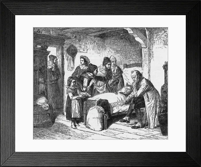 Framed Print : Doctor At The Bedside Of Sick Child Framed Print : Doctor At The Bedside Of Sick Child