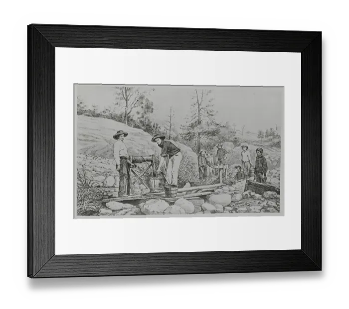 Framed Print : Illustration of Gold Miners Framed Print : Illustration of Gold Miners