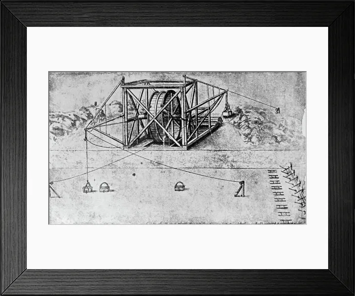 Framed Print : Sketched Design of Early Earth Mover Framed Print : Sketched Design of Early Earth Mover