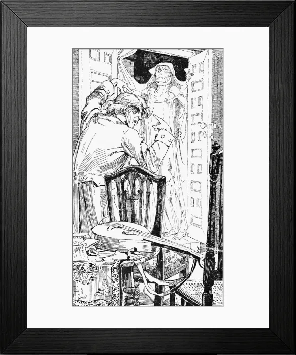 Framed Print : Illustration of Ghost Watching Man Framed Print : Illustration of Ghost Watching Man