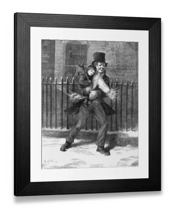 Framed Print : Bob Cratchit Carrying Tiny Tim Framed Print : Bob Cratchit Carrying Tiny Tim