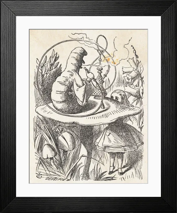 Framed Print : Alice and the Caterpillar by John Tenniel Framed Print : Alice and the Caterpillar by John Tenniel