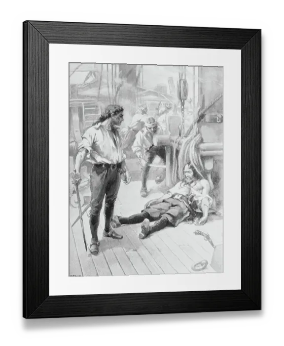 Framed Print : Police at Edward Teach's Demise Framed Print : Police at Edward Teach's Demise
