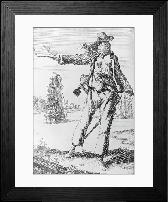 Framed Print : Illustration of Ann Bonney the Pirate Framed Print : Illustration of Ann Bonney the Pirate
