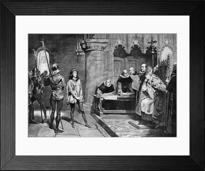 Framed Print : Illustration Depicting Joan of Arc on Trial Framed Print : Illustration Depicting Joan of Arc on Trial