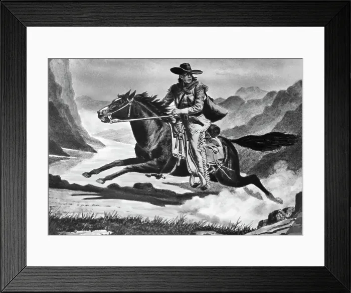 Framed Print : Pony Express Rider Riding Framed Print : Pony Express Rider Riding