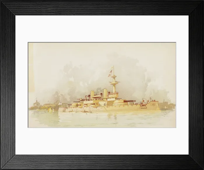 Framed Print : Lithograph after Charles Graham Depicting the Naval Exhibit at the World's Columbian Exposition Framed Print : Lithograph after Charles Graham Depicting the Naval Exhibit at the World's Columbian Exposition