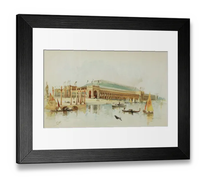 Framed Print : Lithograph after Charles Graham Depicting the Manufactures and Liberal Arts Building at the World's Columbian Exposition Framed Print : Lithograph after Charles Graham Depicting the Manufactures and Liberal Arts Building at the World's Columbian Exposition