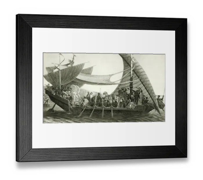 Framed Print : Cleopatras Barge On Nile / Illustration Framed Print : Cleopatras Barge On Nile / Illustration