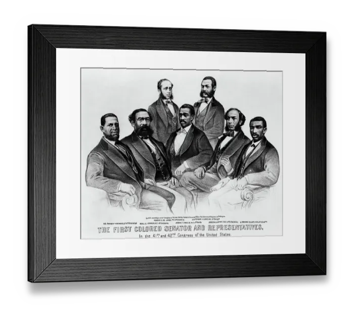 Framed Print : First Black Senator & Representatives Framed Print : First Black Senator & Representatives