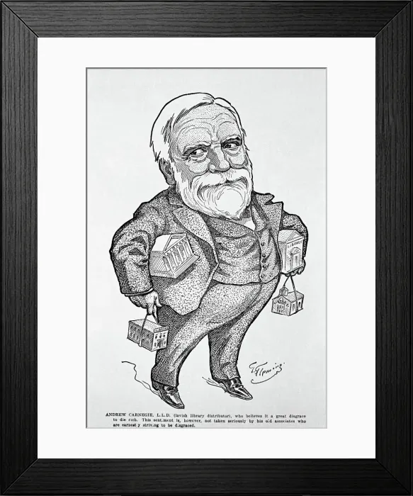 Framed Print : Illustration of Andrew Carnegie Framed Print : Illustration of Andrew Carnegie