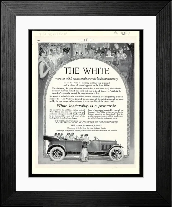 Framed Print : Advertisement For The White Motor Car Framed Print : Advertisement For The White Motor Car
