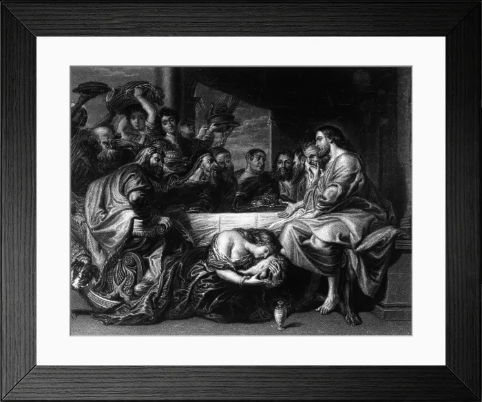 Framed Print : Mary Anoints The Feet Of Jesus Framed Print : Mary Anoints The Feet Of Jesus