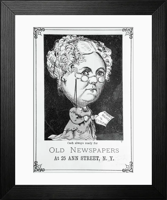 Framed Print : Caricature of Elizabeth Cady Stanton Framed Print : Caricature of Elizabeth Cady Stanton