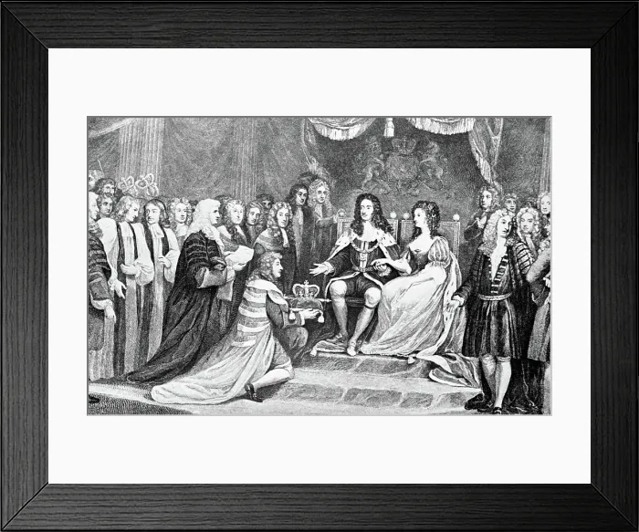 Framed Print : Parliament Crowning William And Mary Framed Print : Parliament Crowning William And Mary