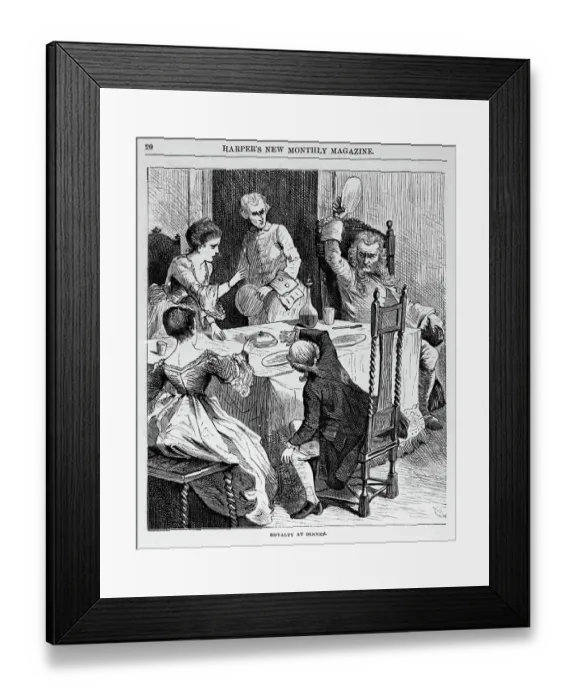 Framed Print : Illus / King Frederick Throwing Plate / Son Framed Print : Illus / King Frederick Throwing Plate / Son