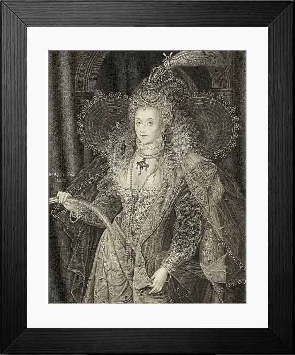 Framed Print : The Rainbow Portrait of Queen Elizabeth I Engraving Framed Print : The Rainbow Portrait of Queen Elizabeth I Engraving