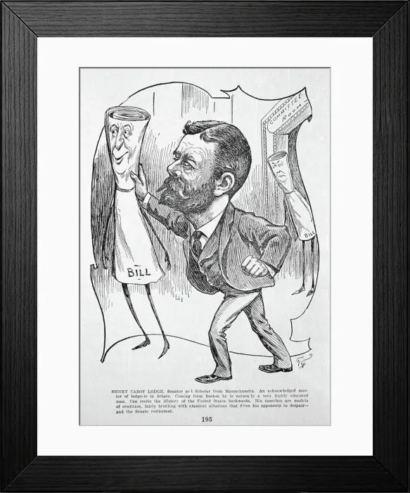 Framed Print : Caricature of Henry Cabot Lodge Framed Print : Caricature of Henry Cabot Lodge