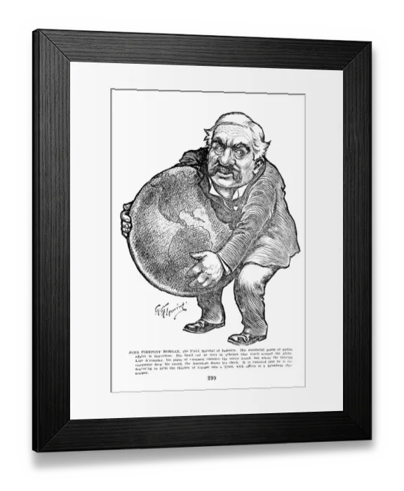Framed Print : John Pierpont Morgan, the Field Marshal of Industry Cartoon by Thomas Fleming Framed Print : John Pierpont Morgan, the Field Marshal of Industry Cartoon by Thomas Fleming