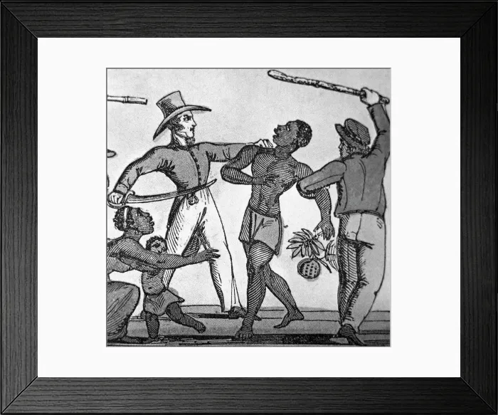 Framed Print : Illustration Slave Traders Beating Slave Framed Print : Illustration Slave Traders Beating Slave