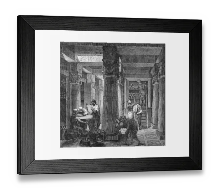 Framed Print : Illustration of Scholars in Library of Alexandria Framed Print : Illustration of Scholars in Library of Alexandria