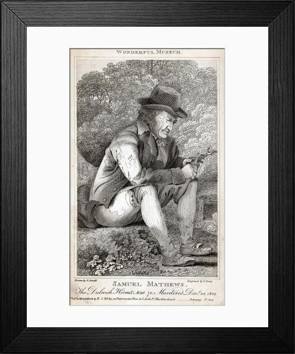 Framed Print : Engraving Of Samuel Mathews Whittling Framed Print : Engraving Of Samuel Mathews Whittling