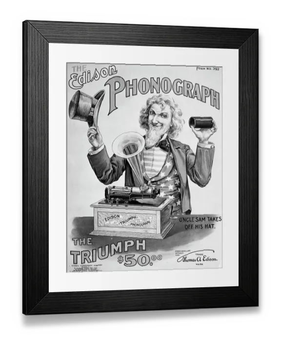 Framed Print : Edison Triumph Phonograph Poster Framed Print : Edison Triumph Phonograph Poster