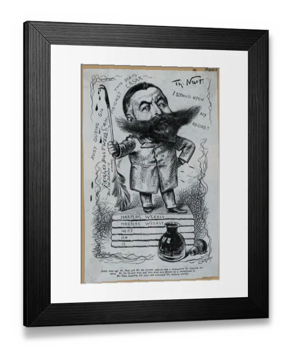 Framed Print : Caricature Drawing Of Thomas Nast